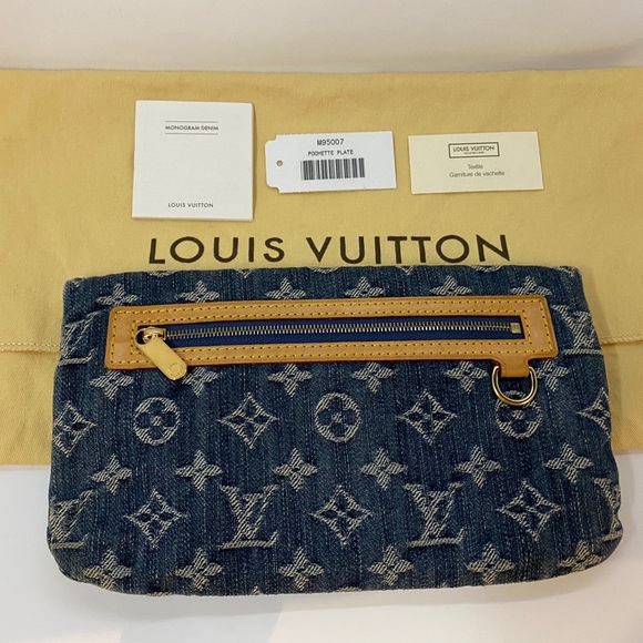 SOLD! Louis Vuitton Denim Pochette Plate - Picture 2 of 10